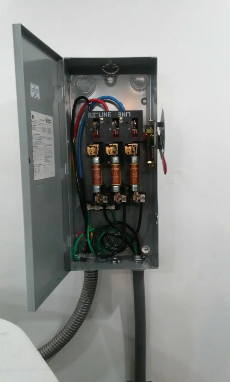 Three-phase disconnect switch installed for Electrical Wiring & Rewiring in White Pigeon